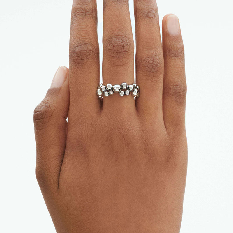 Moonlight Grapes Silver band Ring