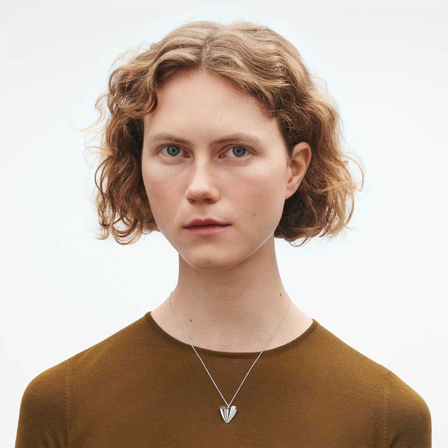 Silver Folded Heart Pendant