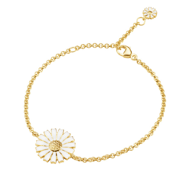 Georg Jensen Daisy 18ct Yellow Gold Plated Silver And White Enamel Bracelet - Berry's Jewellers