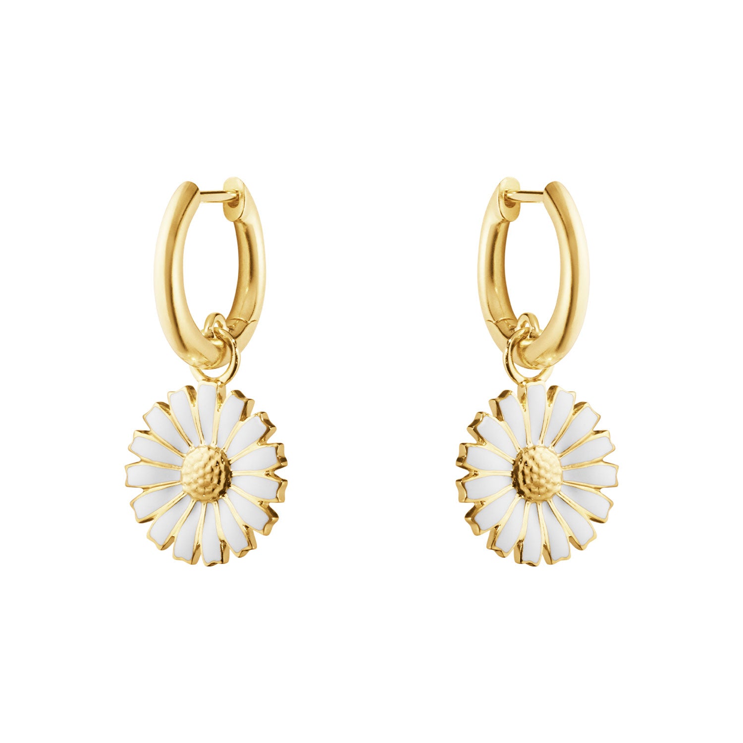 Daisy 18ct Yellow Gold Plated Hoop Drop Earrings