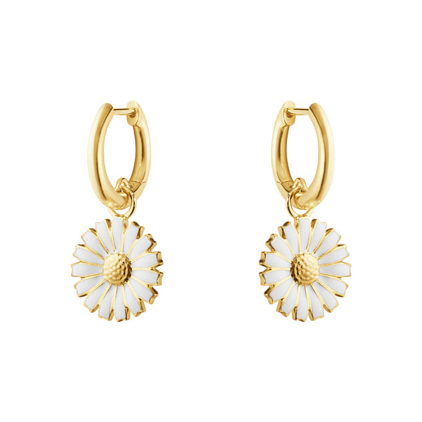 Daisy 18ct Yellow Gold Plated Hoop Drop Earrings
