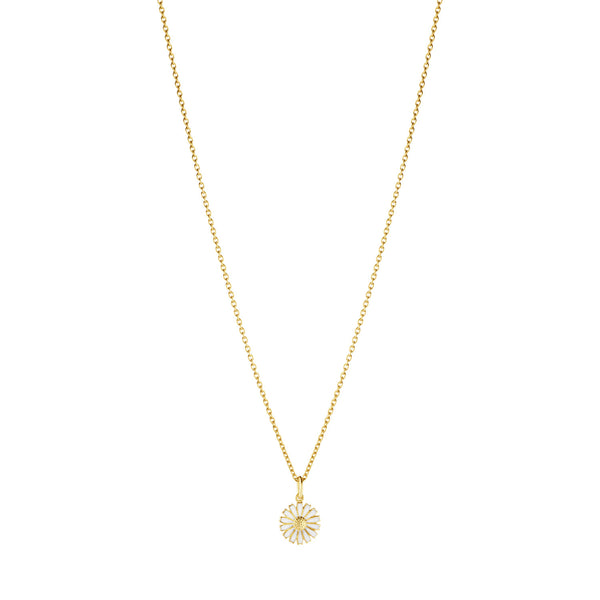Georg Jensen Daisy 18ct Yellow Gold Plated Silver & White Enamel Pendant - Berry's Jewellers