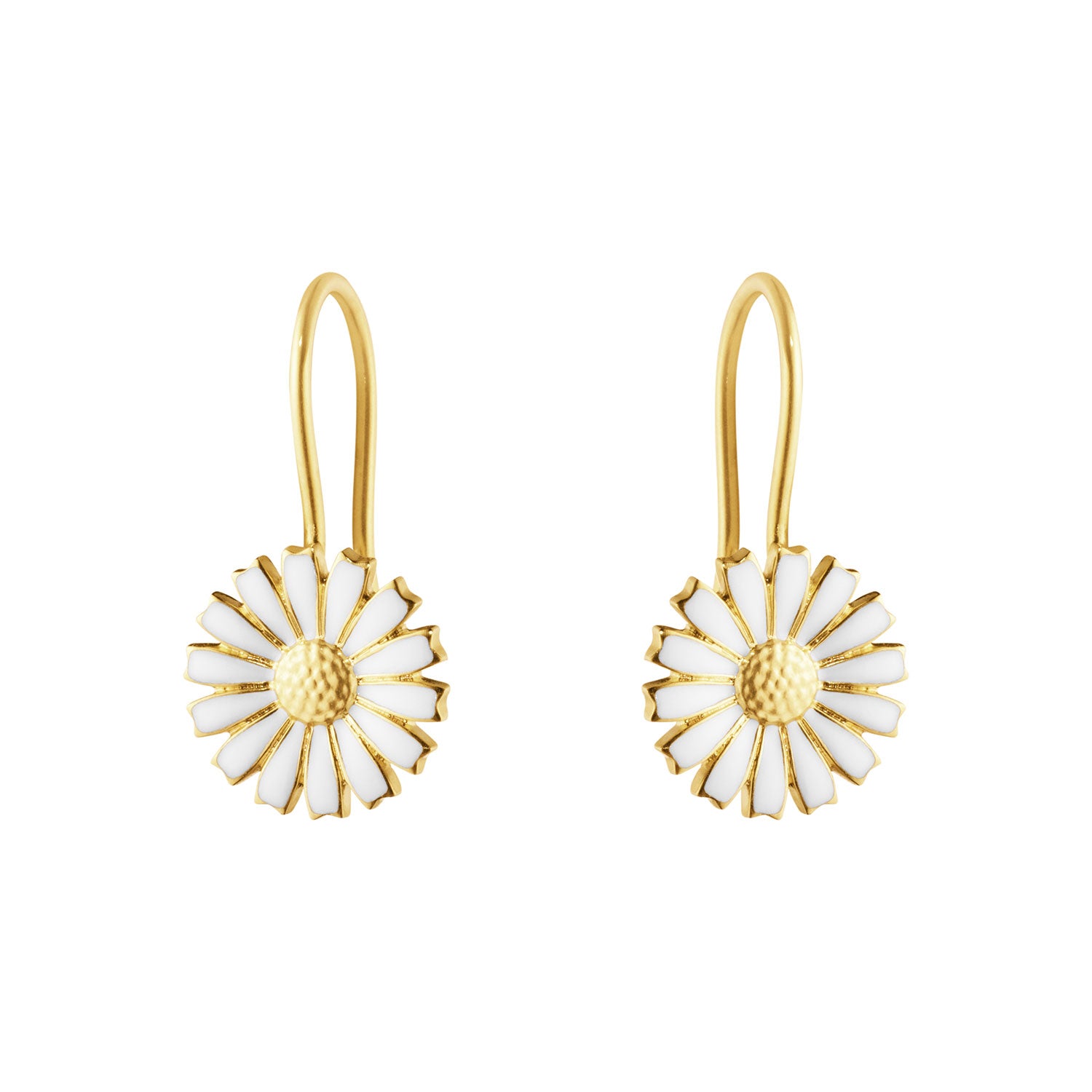 Georg Jensen Daisy 18ct Yellow Gold Plated Silver Earhooks - Berry's Jewellers