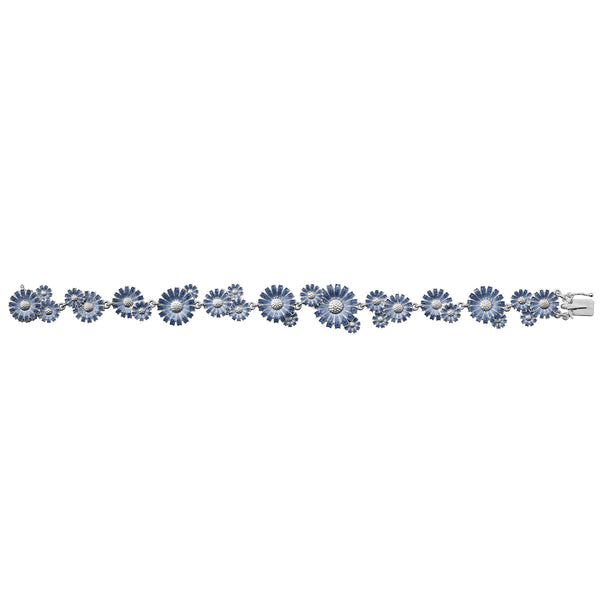 Georg Jensen Daisy Layered Blue Enamel Bracelet - Berry's Jewellers