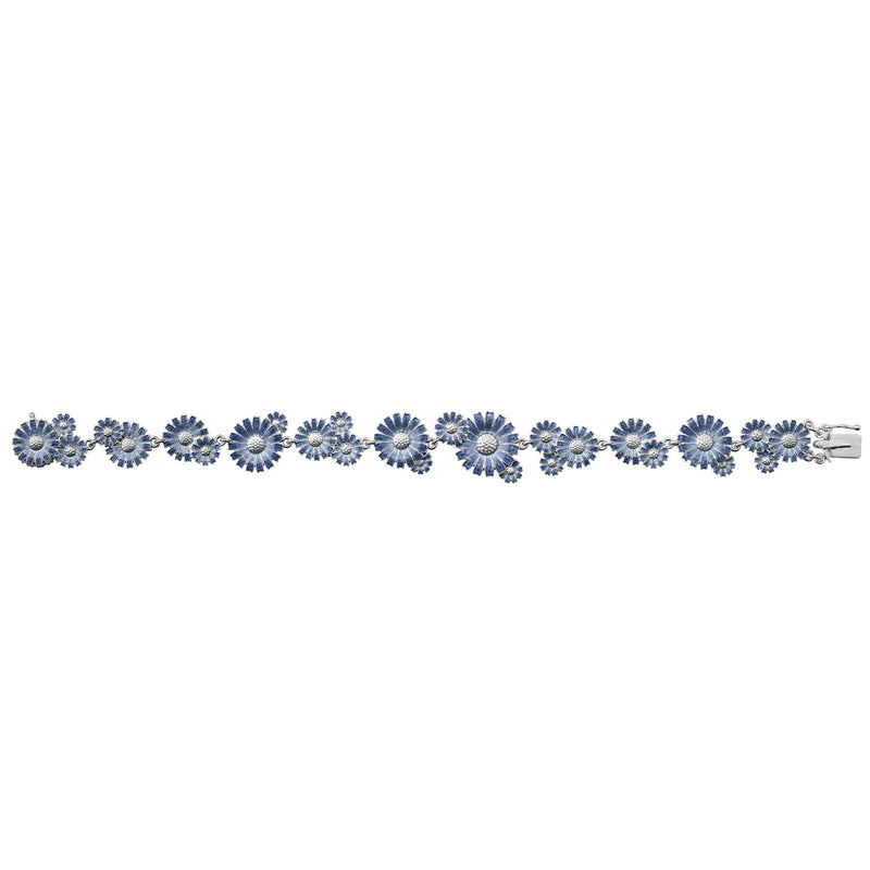 Georg Jensen Daisy Layered Blue Enamel Bracelet - Berry's Jewellers