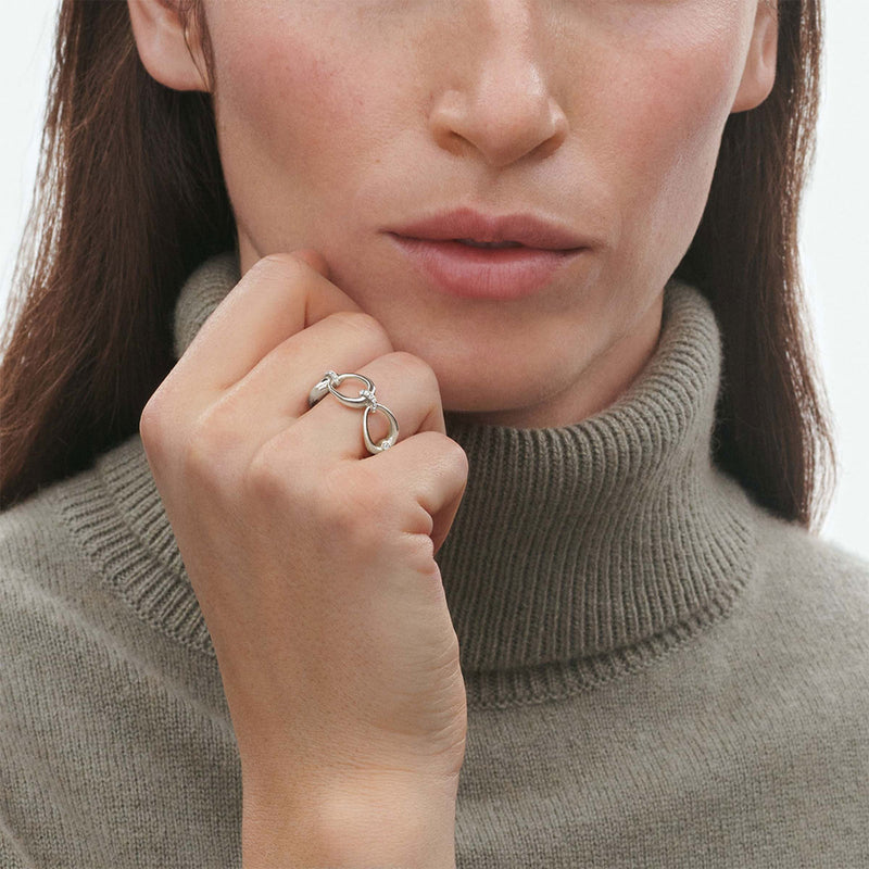 Offspring Silver And Diamond Ring