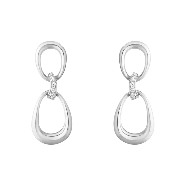 Offspring Silver Diamond Set Drop Earrings