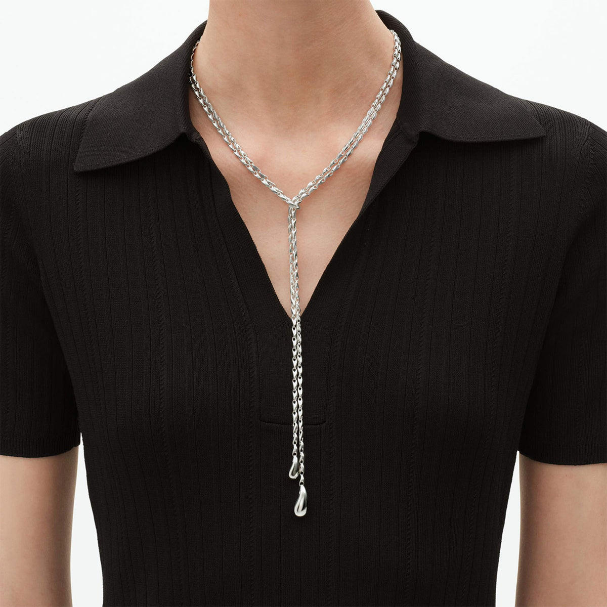 Georg Jensen Reflect Silver Lariat Necklace - Berry's Jewellers