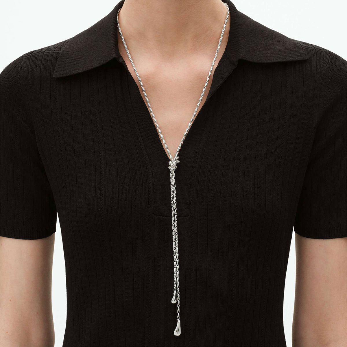 Georg Jensen Reflect Silver Lariat Necklace - Berry's Jewellers