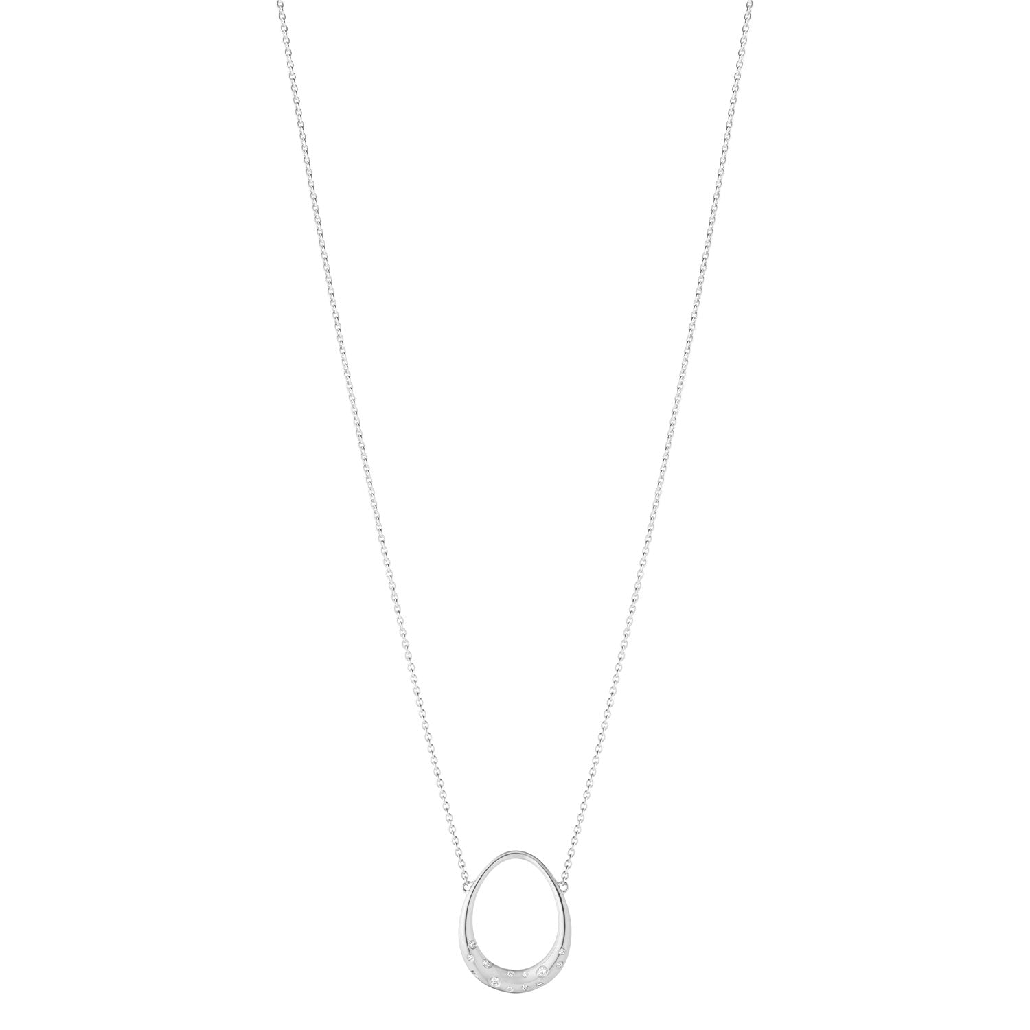Georg Jensen Offspring Small Silver Diamond Set Pendant - Berry's Jewellers