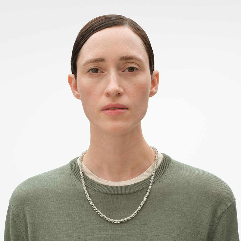Weft Slim Silver Necklace
