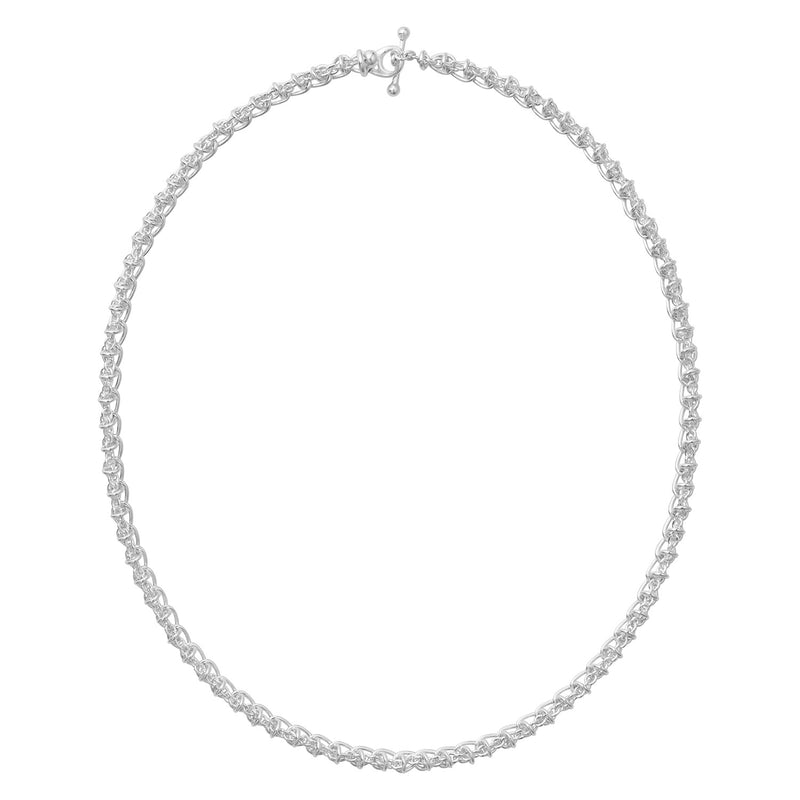 Weft Slim Silver Necklace