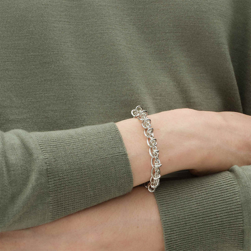Weft Silver Single Link Bracelet