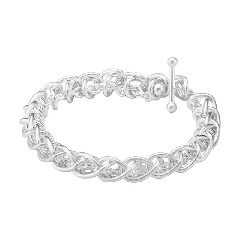 Weft Silver Single Link Bracelet