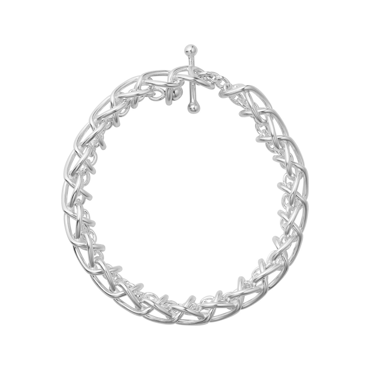 Weft Silver Single Link Bracelet