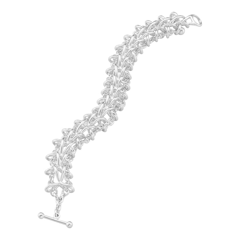 Weft Silver Double Link Bracelet