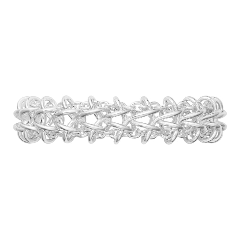 Weft Silver Double Link Bracelet