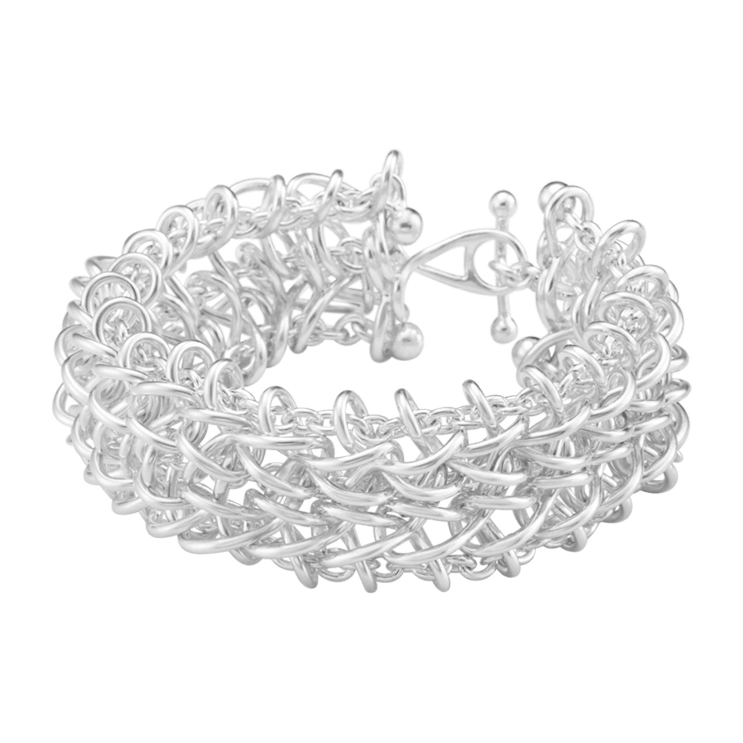 Weft Silver Triple Link Bracelet