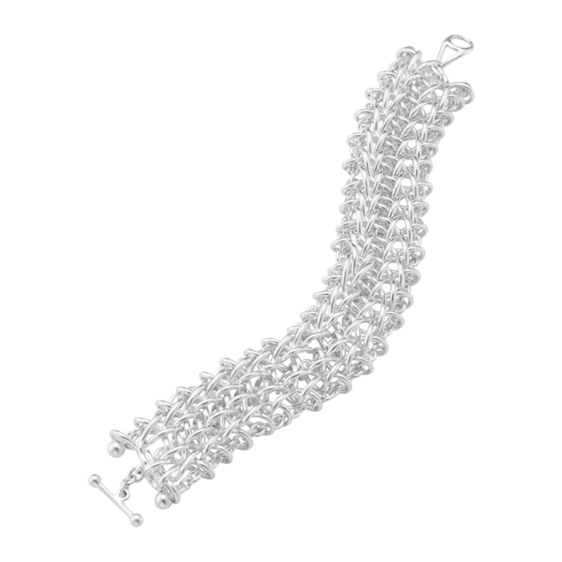 Weft Silver Triple Link Bracelet