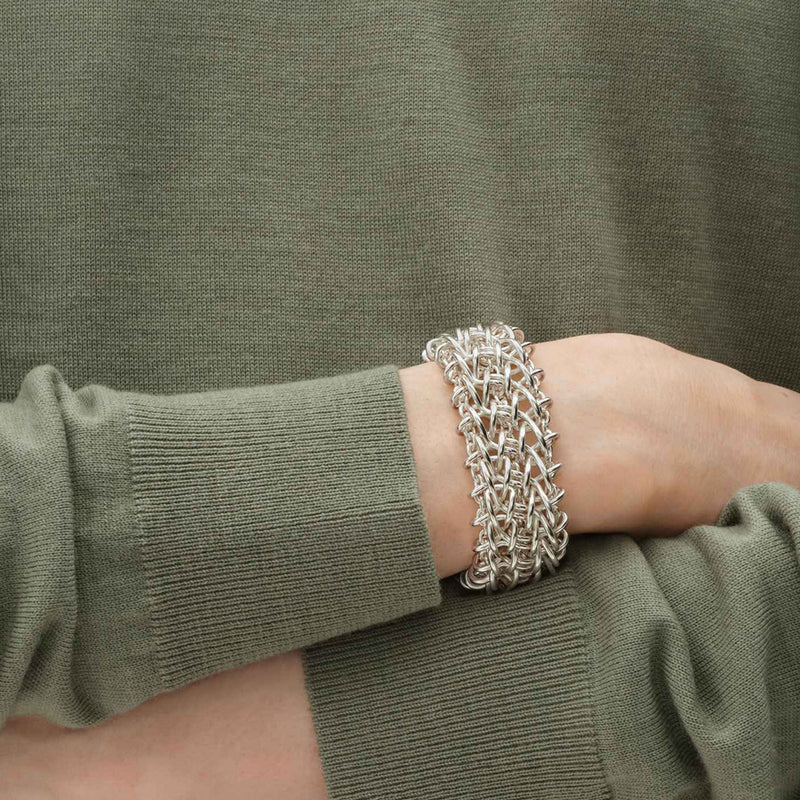 Weft Silver Triple Link Bracelet
