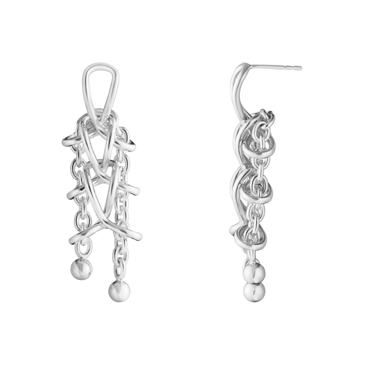 Georg Jensen Weft Silver Double Earrings - Berry's Jewellers
