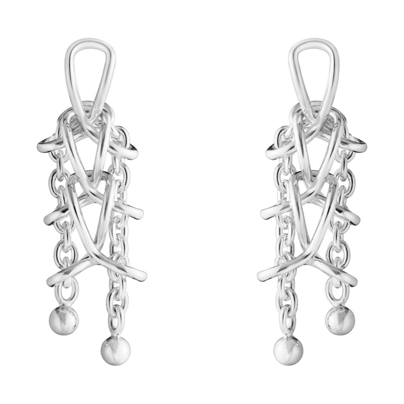 Weft Silver Double Earrings
