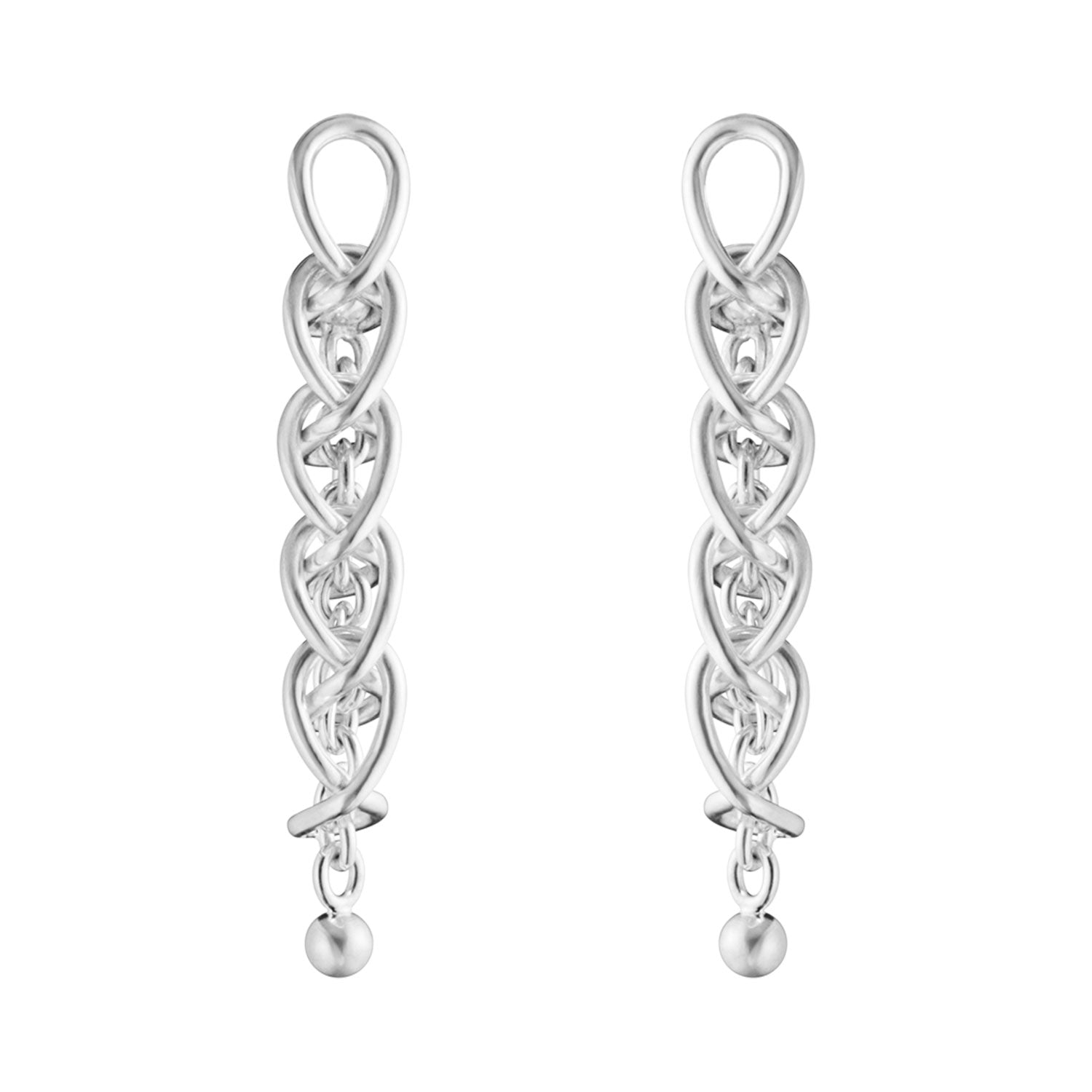 Weft Silver Five Link Drop Earrings