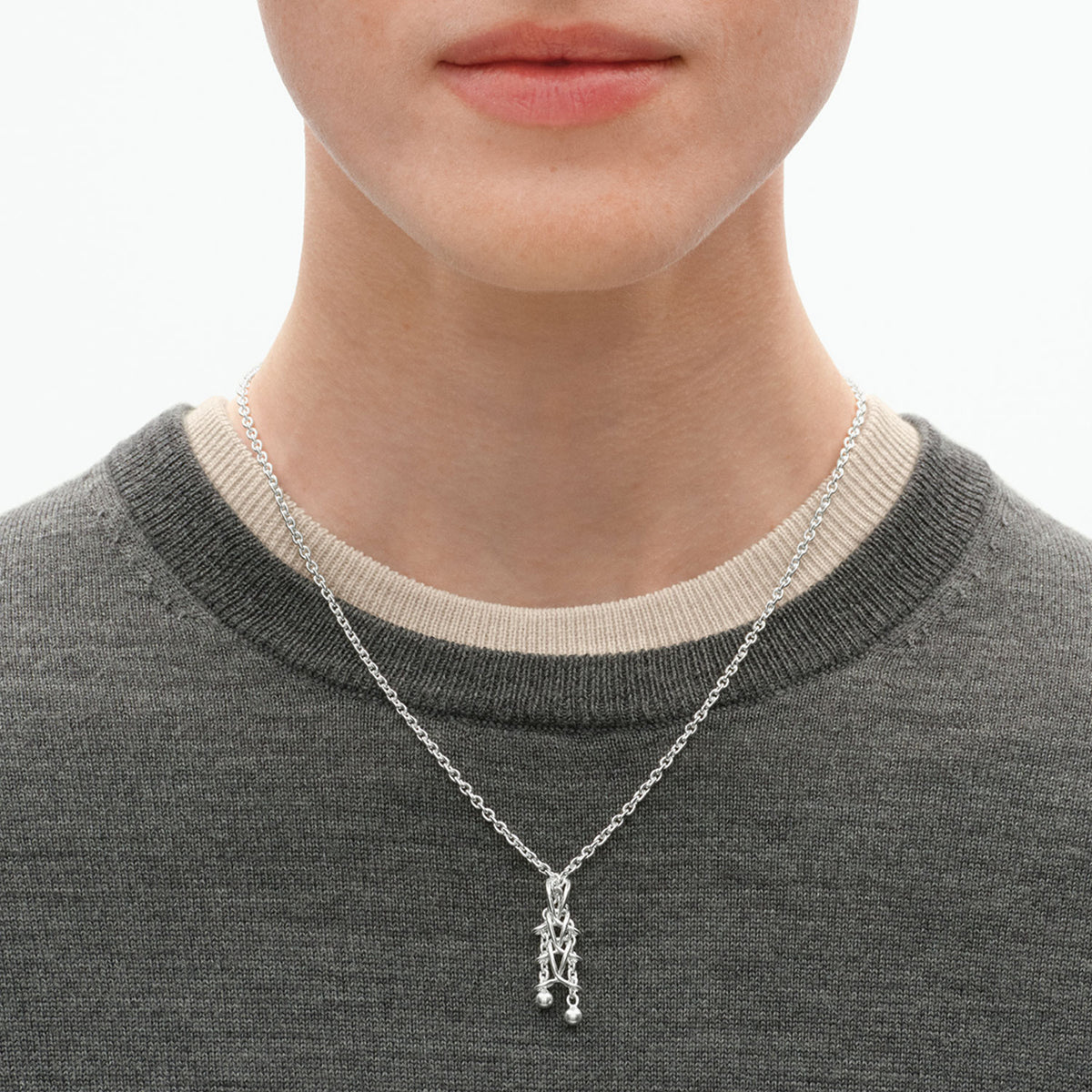 Weft Silver Medium Pendant