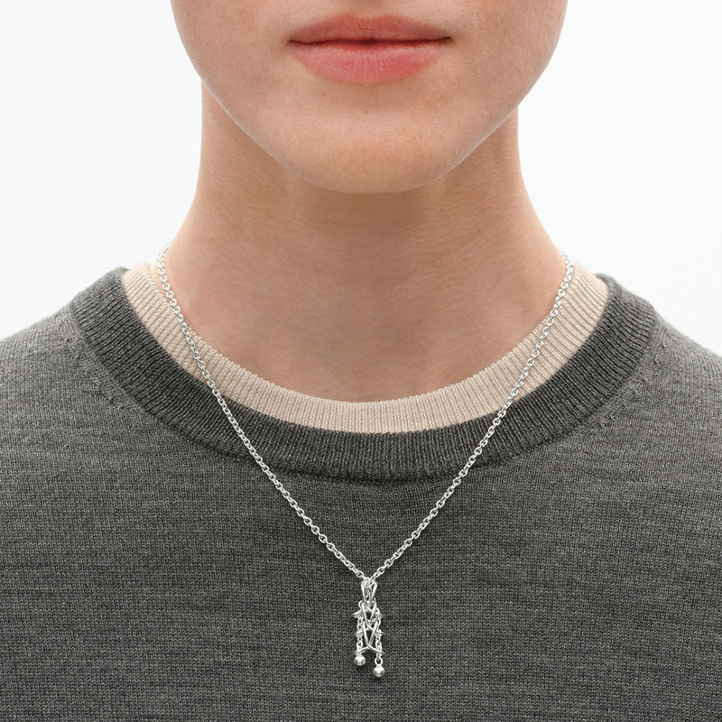 Weft Silver Medium Pendant
