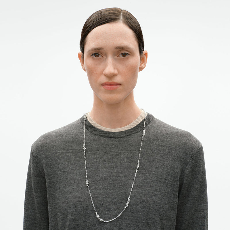 Weft Silver Sautoir Necklace