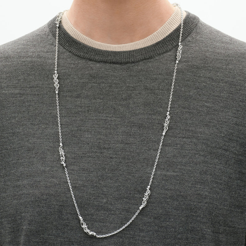 Weft Silver Sautoir Necklace