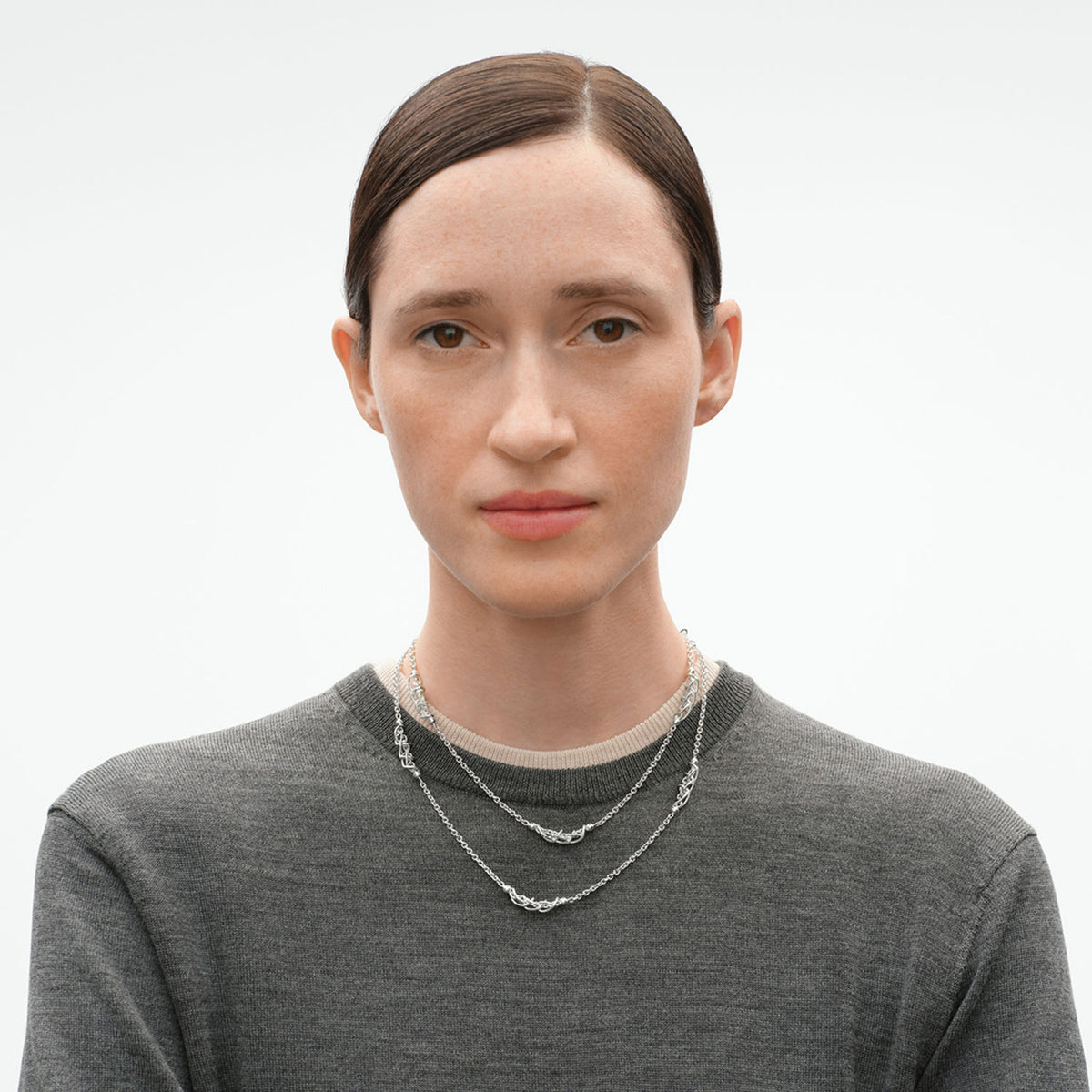 Weft Silver Sautoir Necklace