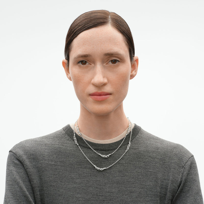 Weft Silver Sautoir Necklace
