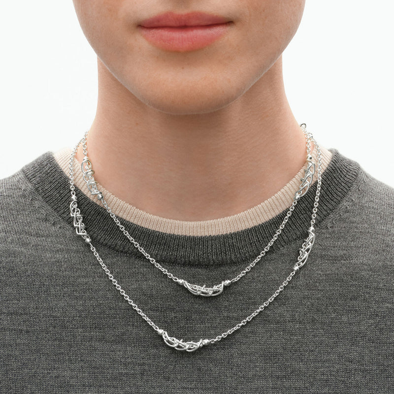 Weft Silver Sautoir Necklace