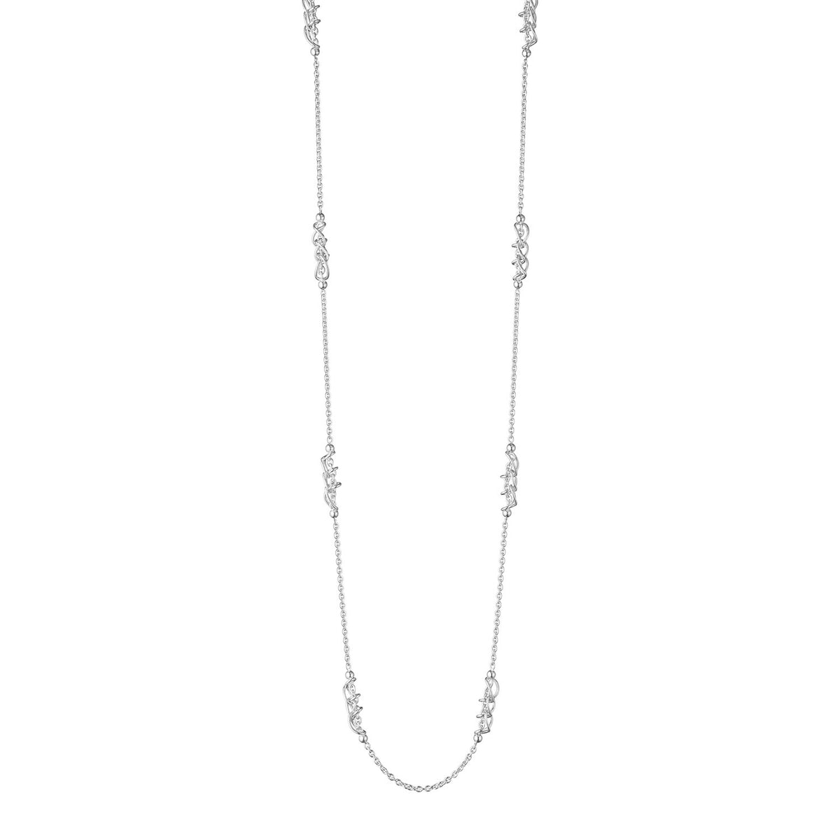Weft Silver Sautoir Necklace