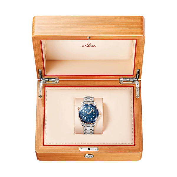 OMEGA Seamaster Diver 300m 42mm Blue Dial Two-Tone Men's Automatic Watch - Berry's Jewellers