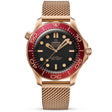 OMEGA Seamaster Diver 300m Bronze Gold Burgundy Red Bracelet Watch - Berry's Jewellers