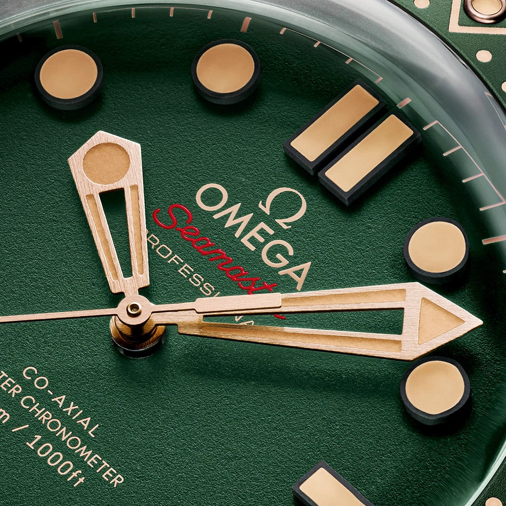 OMEGA Seamaster Diver 300m 42mm 18ct Bronze Gold Rubber Strap Watch - Berry's Jewellers