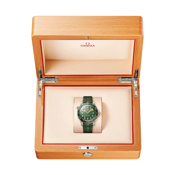 OMEGA Seamaster Diver 300m 42mm 18ct Bronze Gold Rubber Strap Watch - Berry's Jewellers