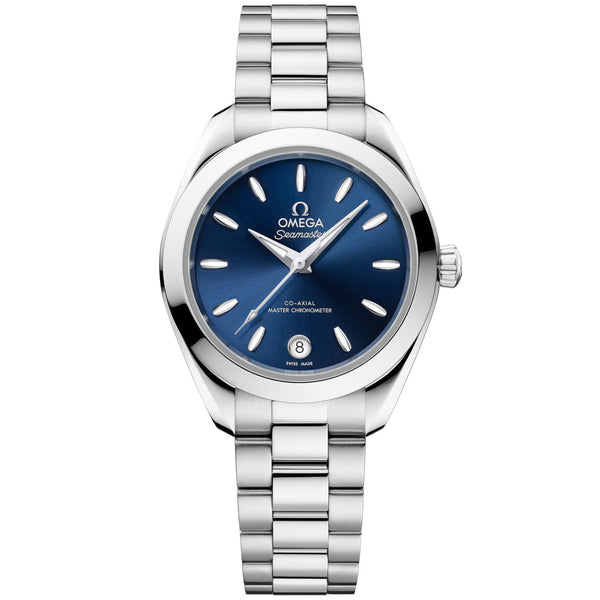 OMEGA Seamaster Aqua Terra 30mm Blue Dial Automatic Ladies Watch - Berry's Jewellers