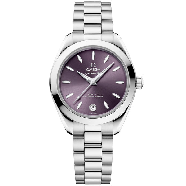 OMEGA Seamaster Aqua Terra 30mm Purple Dial Automatic Ladies Watch - Berry's Jewellers