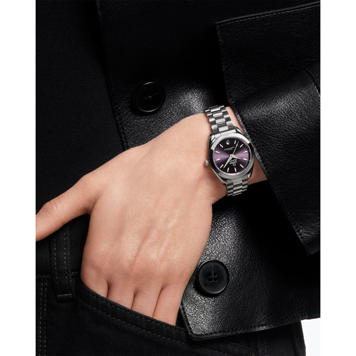 OMEGA Seamaster Aqua Terra 30mm Purple Dial Automatic Ladies Watch - Berry's Jewellers