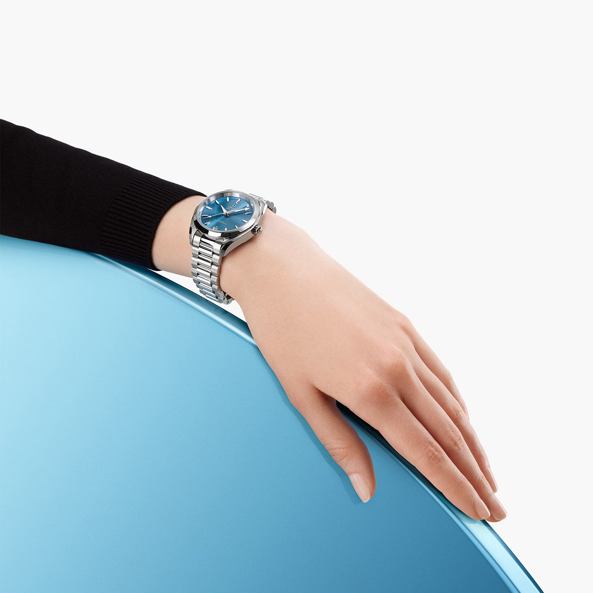 OMEGA Seamaster Aqua Terra Shades 34mm Sea Blue Dial Ladies Watch - Berry's Jewellers