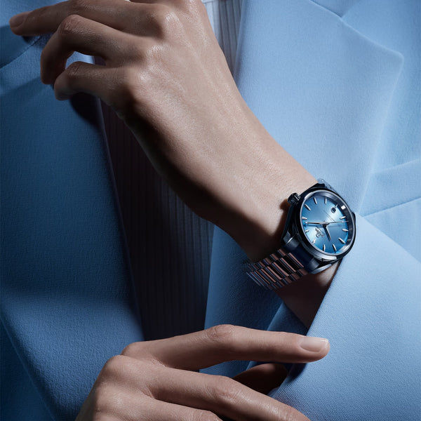 OMEGA Seamaster Aqua Terra 38mm Summer Blue Dial Automatic Bracelet Watch - Berry's Jewellers