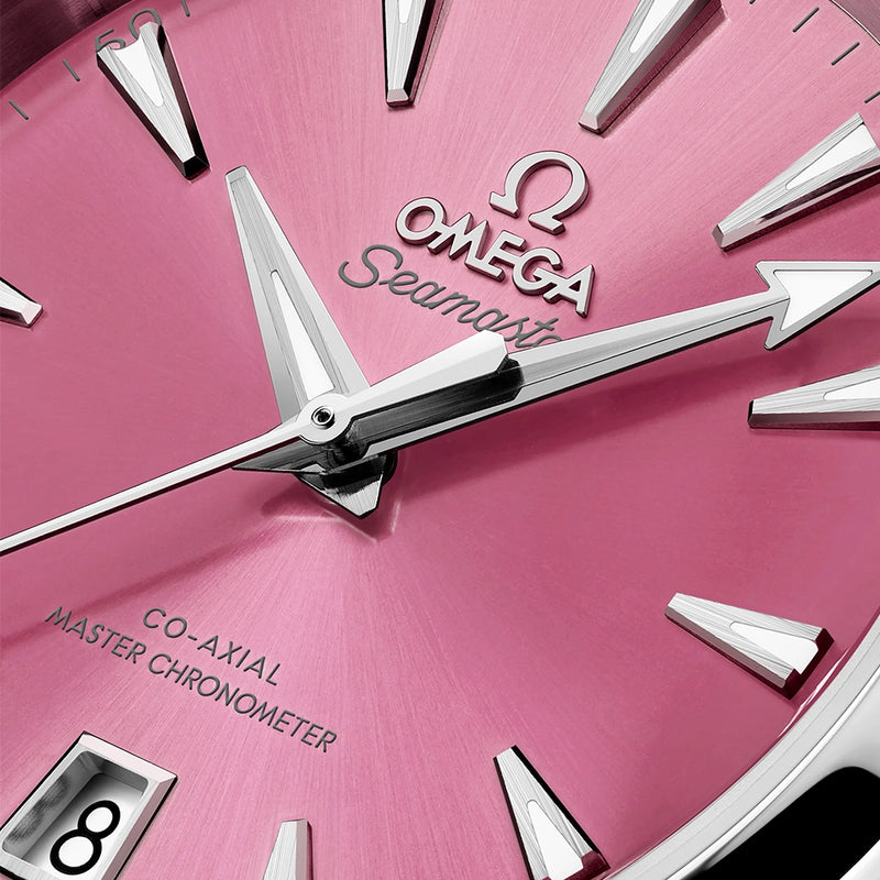 OMEGA Seamaster Aqua Terra Shades 38mm Shell Pink Dial Bracelet Watch - Berry's Jewellers