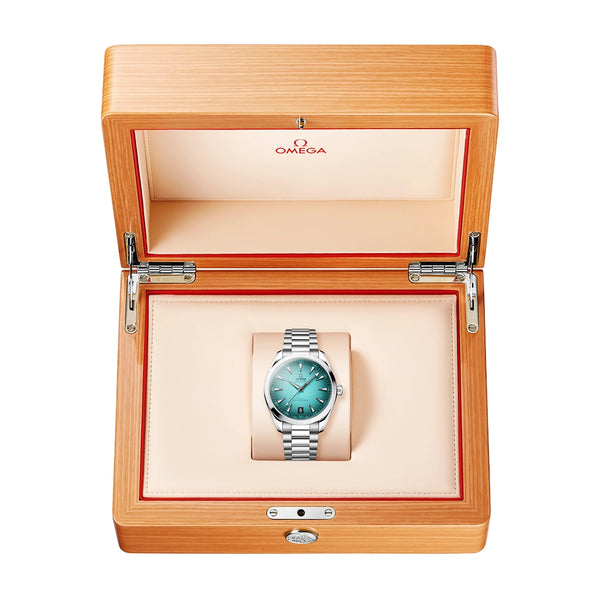 OMEGA Seamaster Aqua Terra 38mm Turquoise Gradient Dial Bracelet Watch - Berry's Jewellers