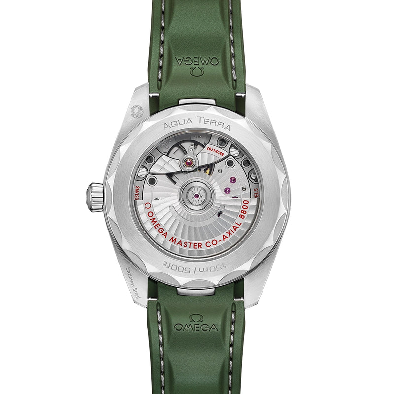 Seamaster Aqua Terra 38mm Green Dial Mens Rubber Strap Watch