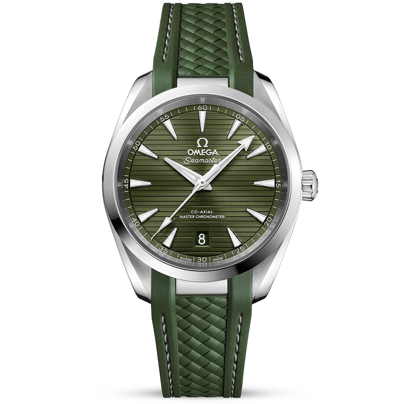Seamaster Aqua Terra 38mm Green Dial Mens Rubber Strap Watch
