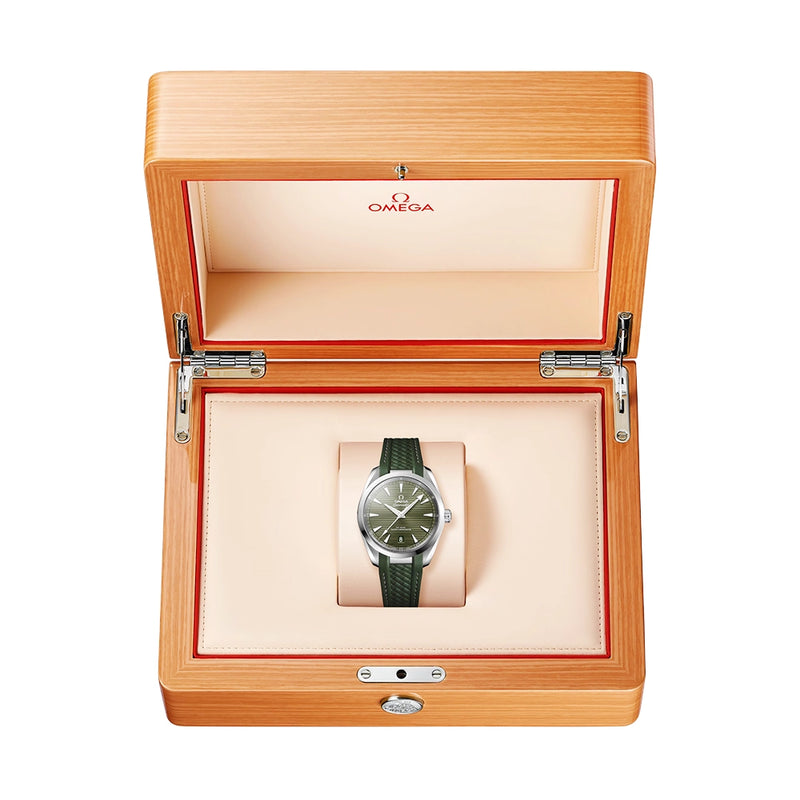 Seamaster Aqua Terra 38mm Green Dial Mens Rubber Strap Watch
