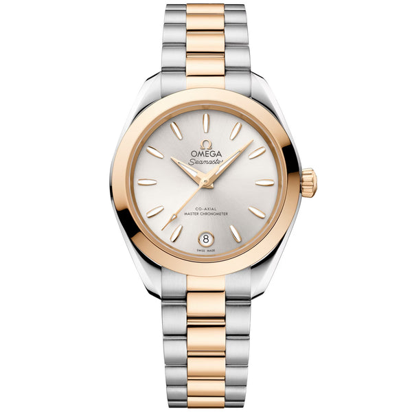 OMEGA Seamaster Aqua Terra 30mm Two-Tone Silver Diamond Dial Ladies Watch - Berry's Jewellers